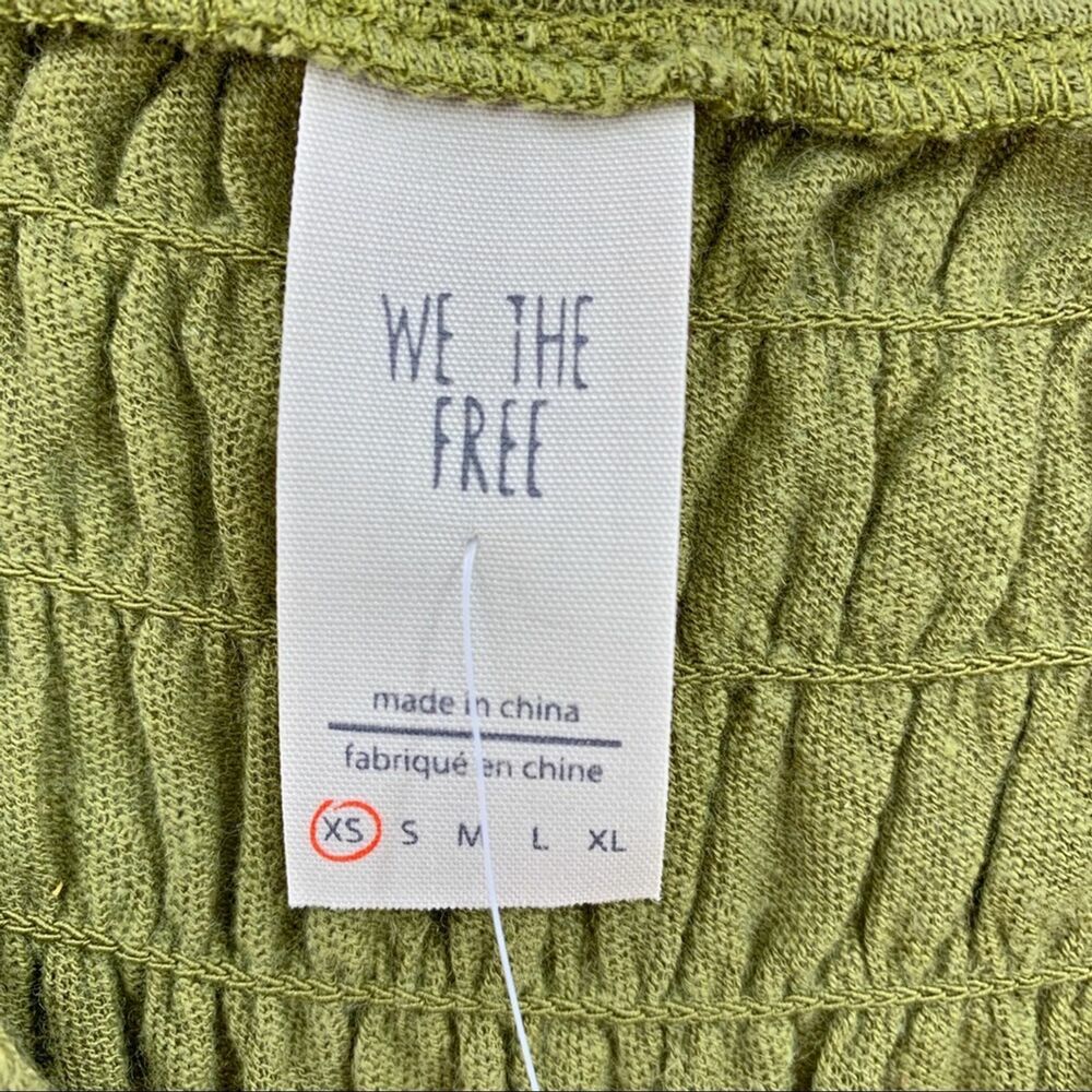 Free People green linen blend swingy tank XS New - Picture 6 of 6